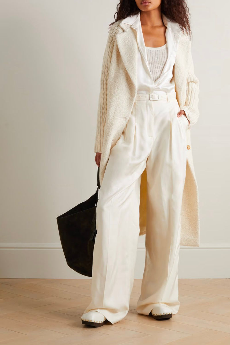 Vargas Belted Silk-Twill Wide-Leg Pants