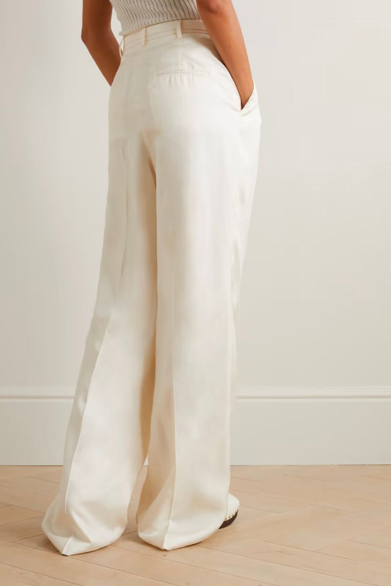 Vargas Belted Silk-Twill Wide-Leg Pants
