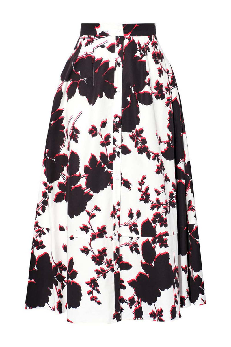 Mervyn Floral Printed Cotton Midi Skirt