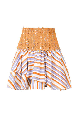 Scatto Striped Cotton Mini Skirt