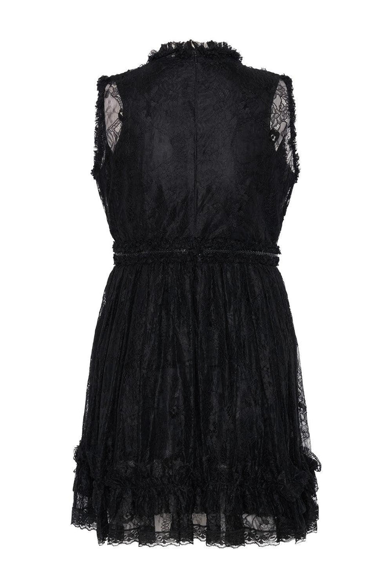 Zipper Detail Lace Dress