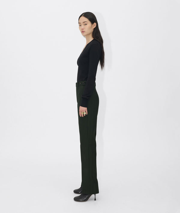 Herringbone Straight Leg Trousers