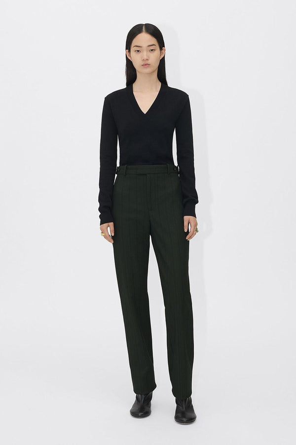 Herringbone Straight Leg Trousers