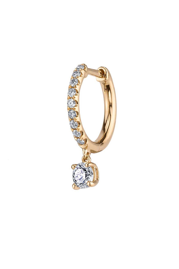 Huggie 18-Karat Gold Pave Drop Earring