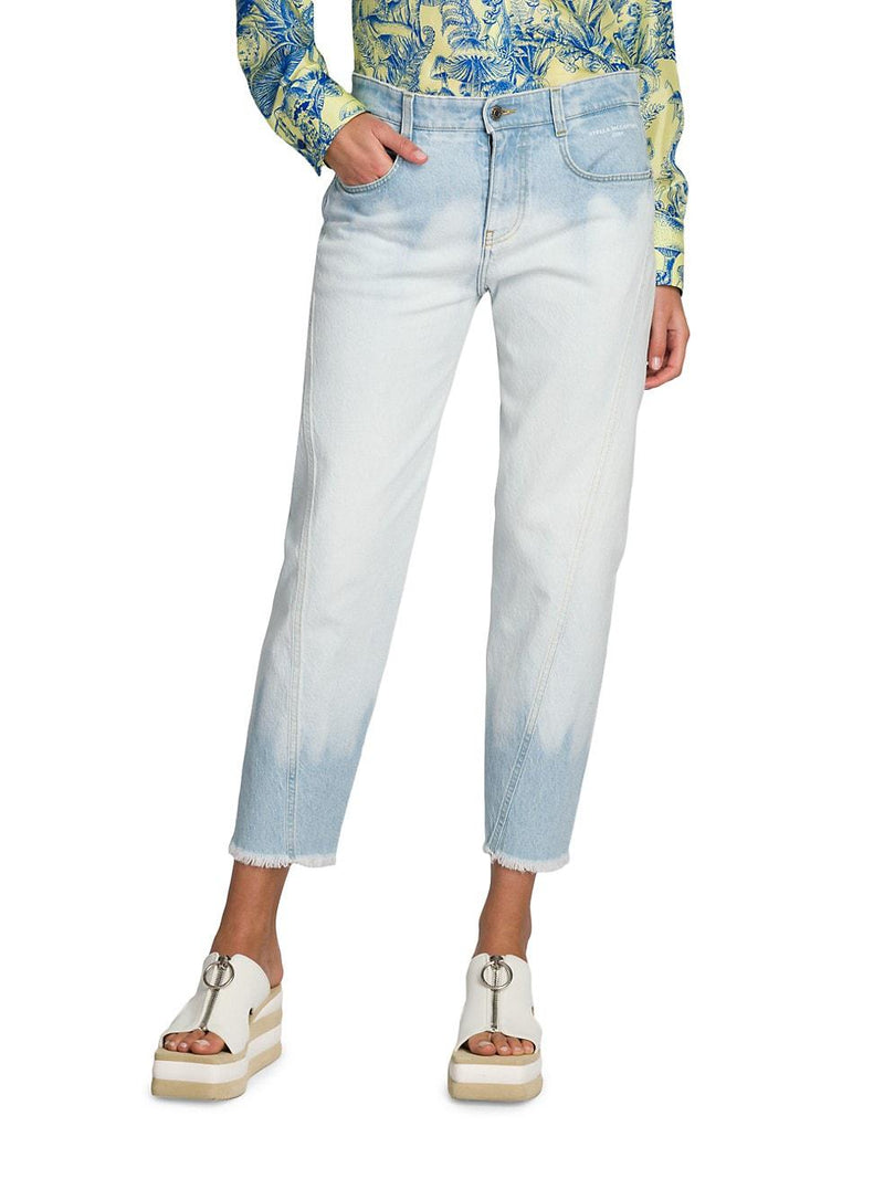 Mid-Rise Twisted Seam Cropped Jeans