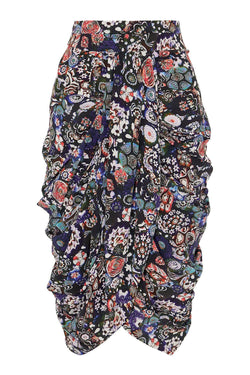 Multi-coloured Betina Ruched Skirt