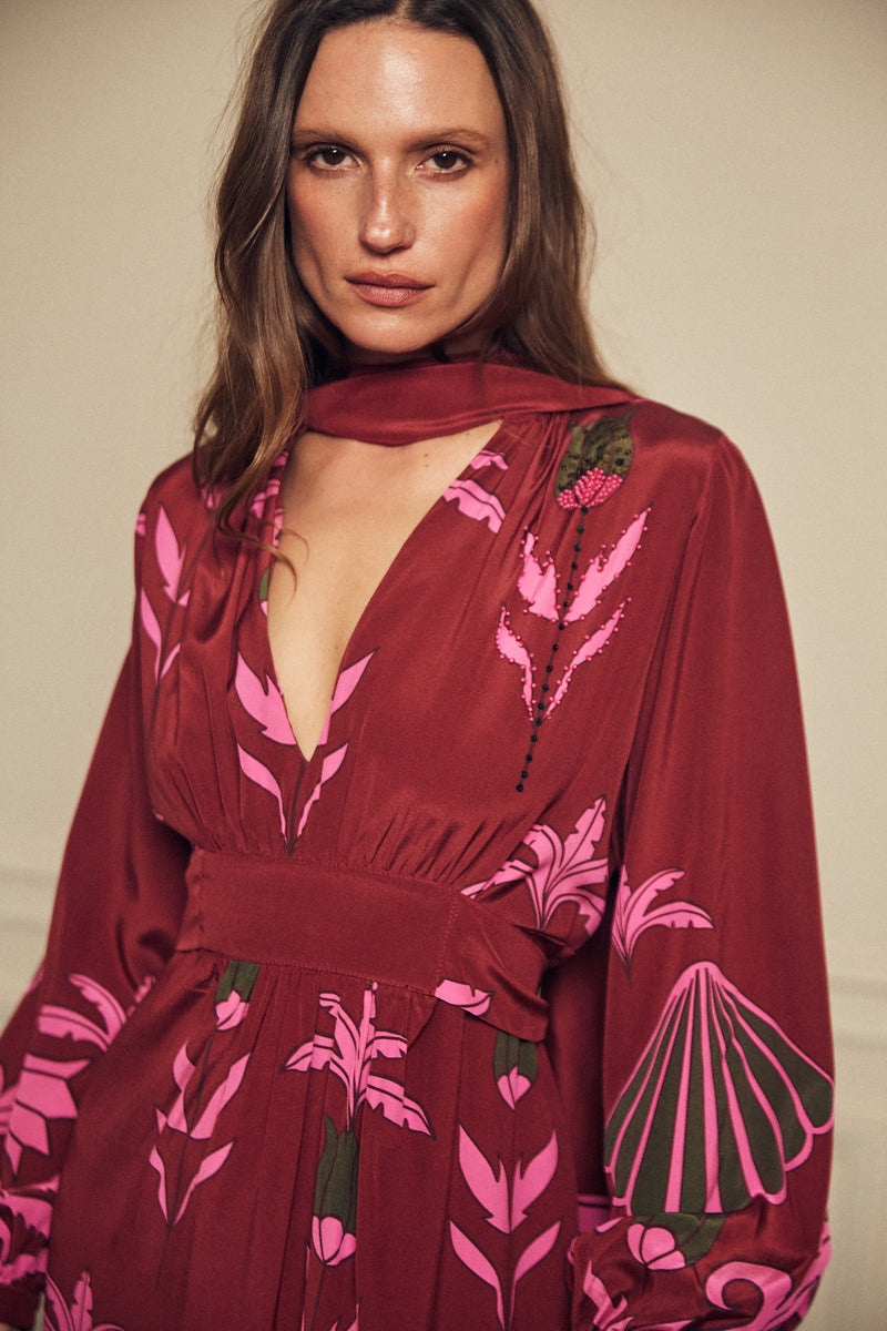 Galactic Feeling Silk Maxi Dress