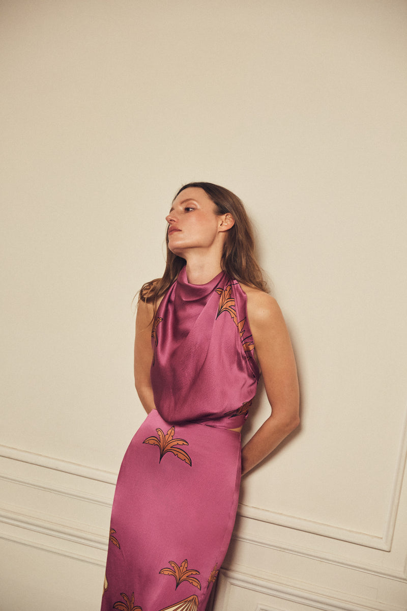 Motifs From The Tropic Silk Maxi Dress