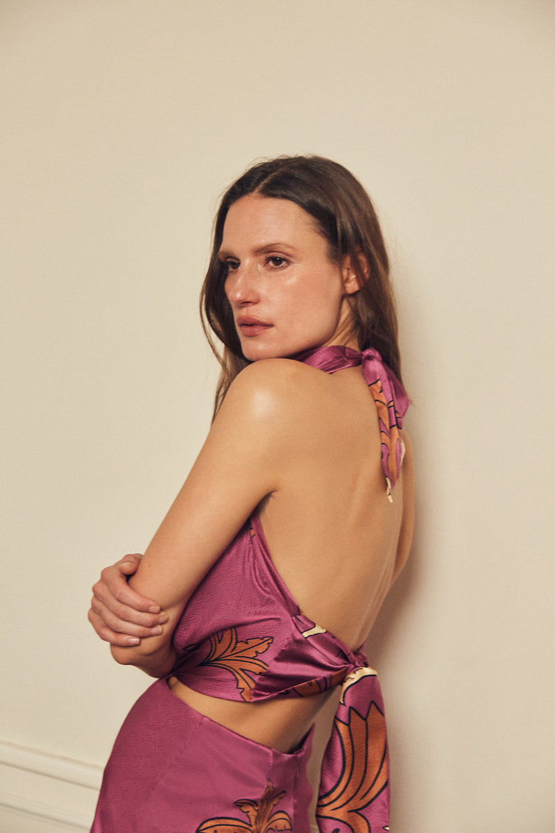 Motifs From The Tropic Silk Maxi Dress