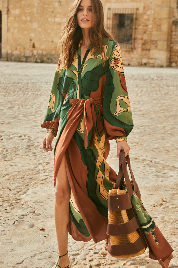 Forbidding Realm Silk Wrap Dress