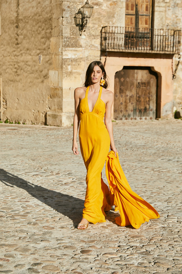 Camino Iluminado Silk Maxi Dress