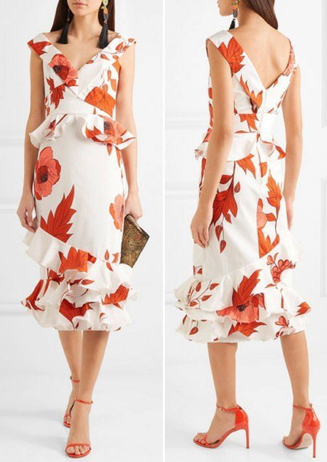 Martinique Ruffled Printed Cotton-Blend Midi Dress