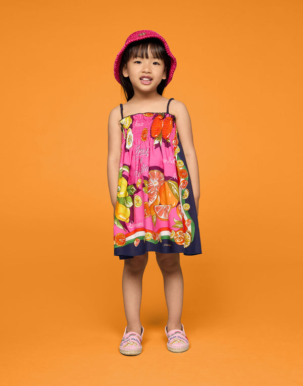 Poplin Sundress With Citrus Print