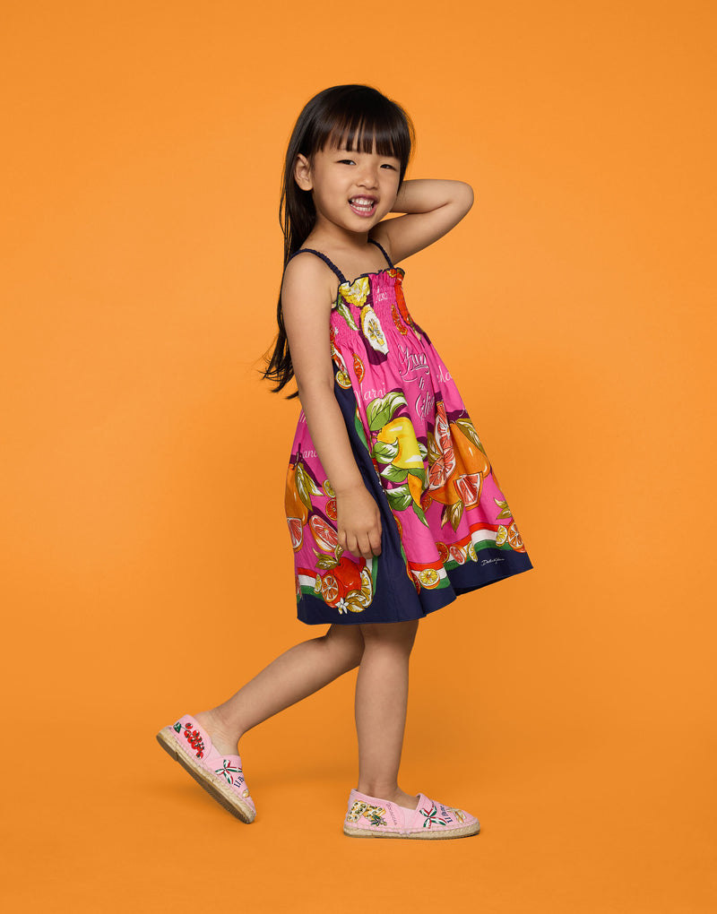 Poplin Sundress With Citrus Print