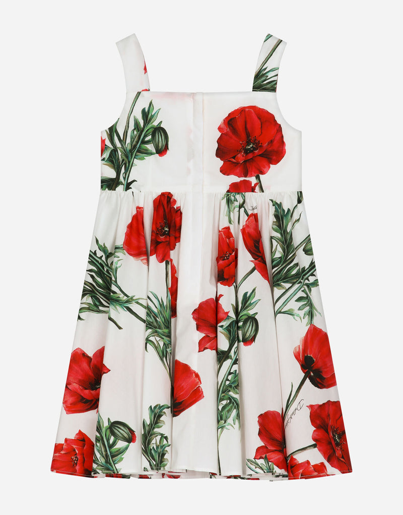 Poppy Print Poplin Midi Dress