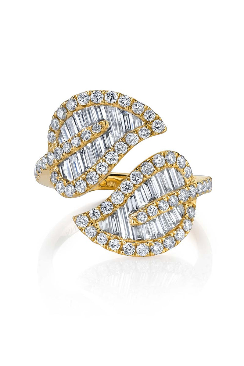 Large Palm Leaf 18-Karat Gold Ring