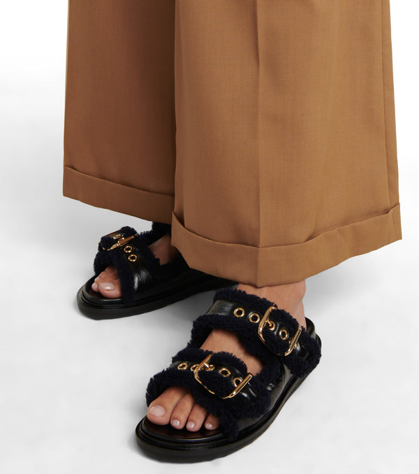 Fussbett Leather and Shearling Sandals