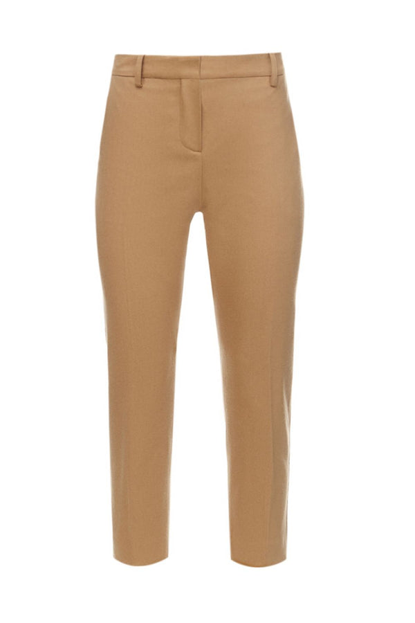 Cropped Wool Blend Trousers