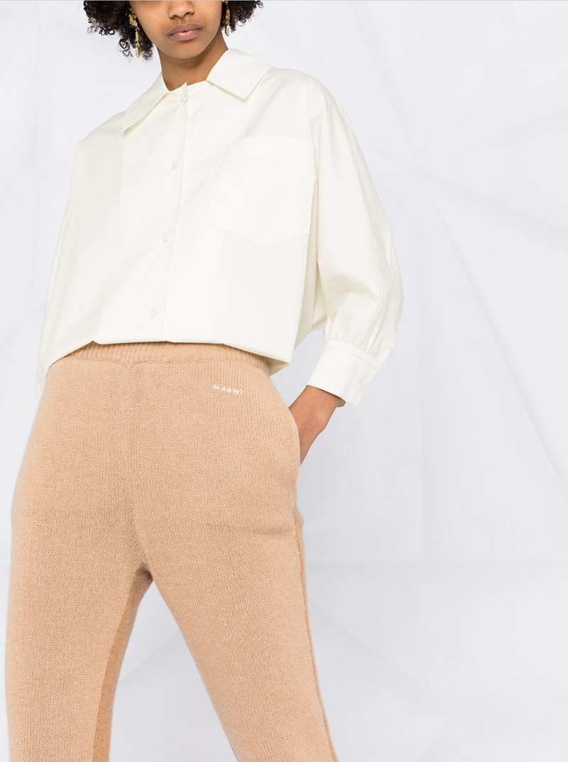 Ribbed Knit Cashmere Trouser