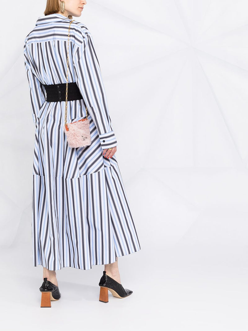Vertical Stripe Shirt Dress