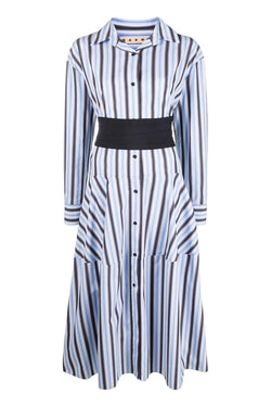 Vertical Stripe Shirt Dress