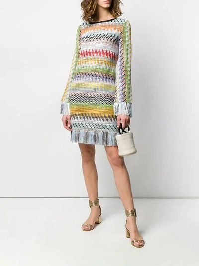 Long-sleeve Fringe Detail Dress