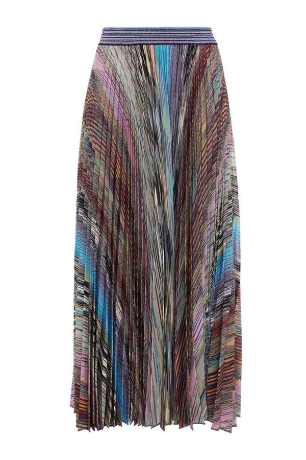 Pleated Maxi Lurex Skirt