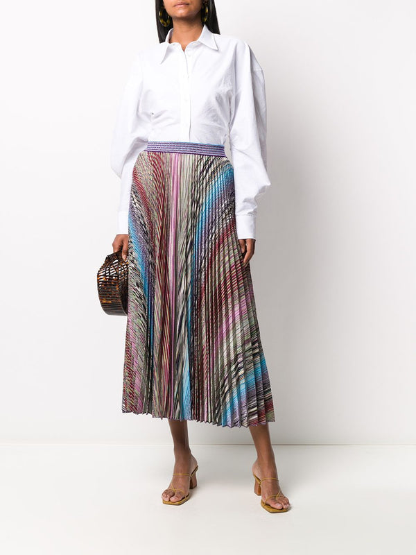 Pleated Maxi Lurex Skirt