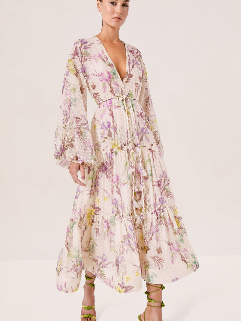 Nicole Floral Emroidered Maxi Dress