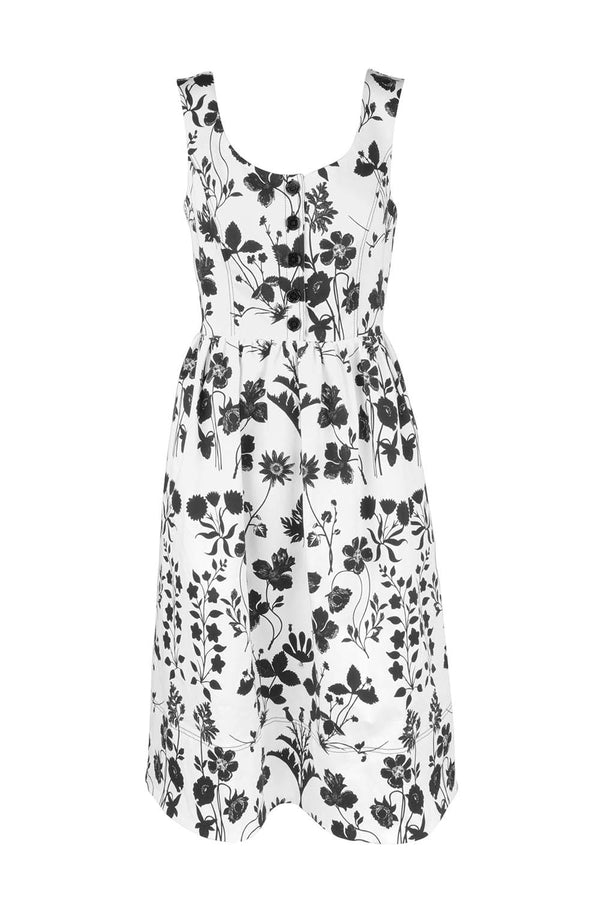 Floral Print Sleeveless Midi Dress