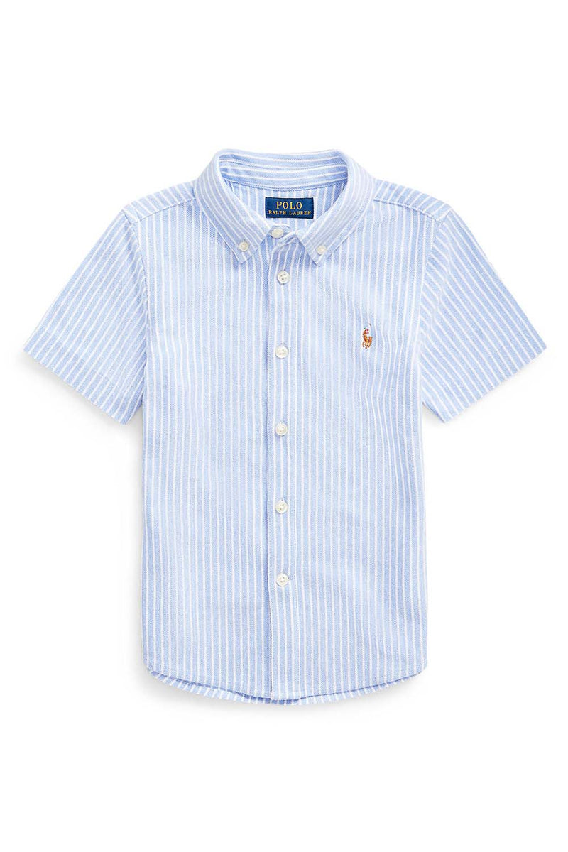 Oxford Cotton Knit Stripe Shirt