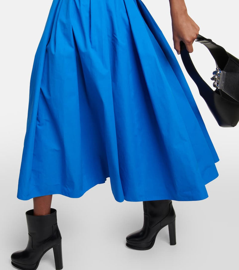 Off-The-Shoulder Pleated Midi Dress