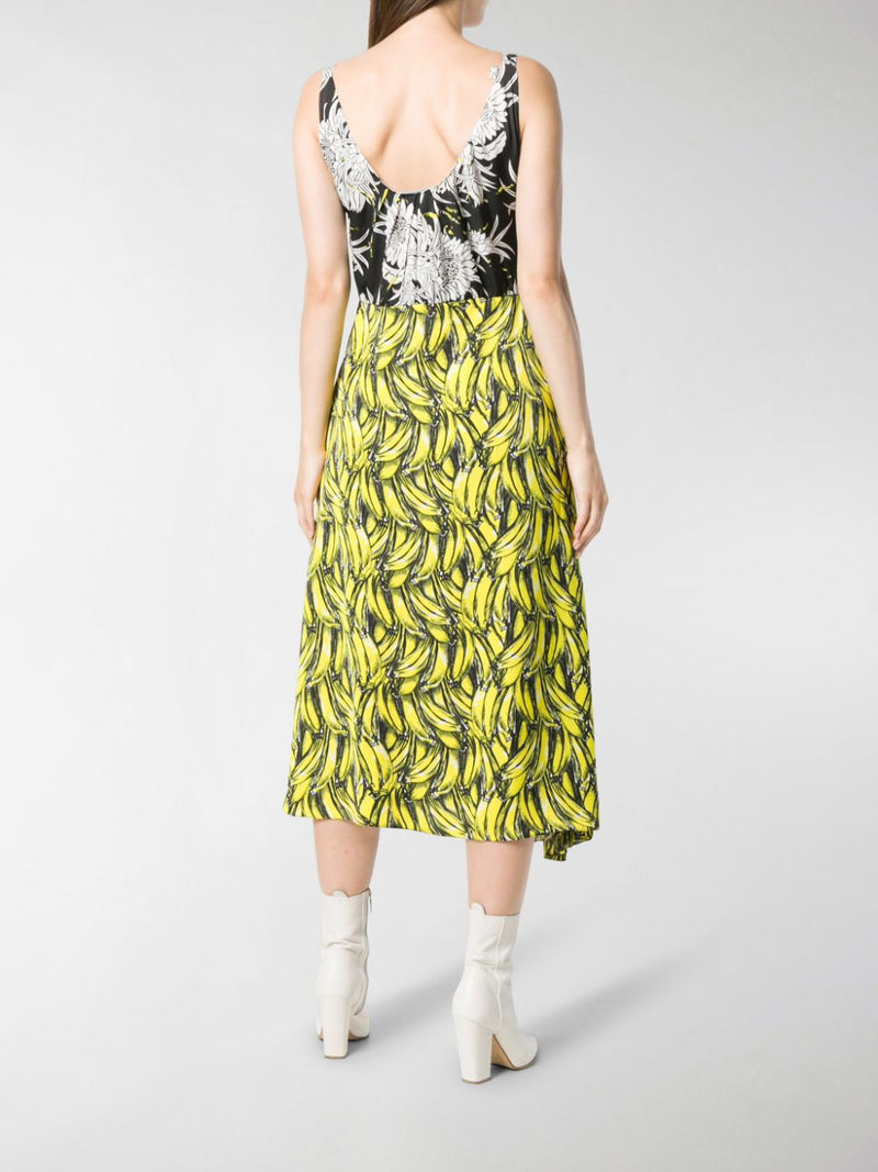 Banana Print Midi Dress