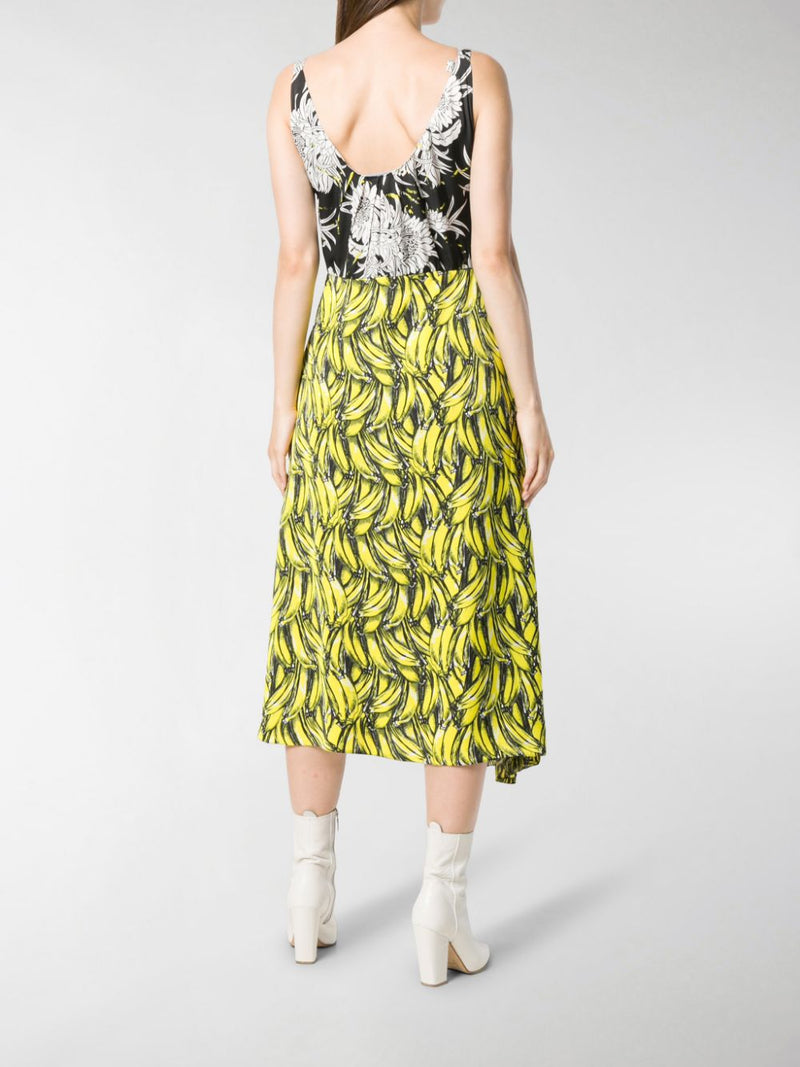 Banana Print Midi Dress