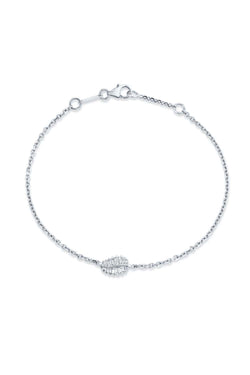 Palm Leaf White Gold Diamond Bracelet