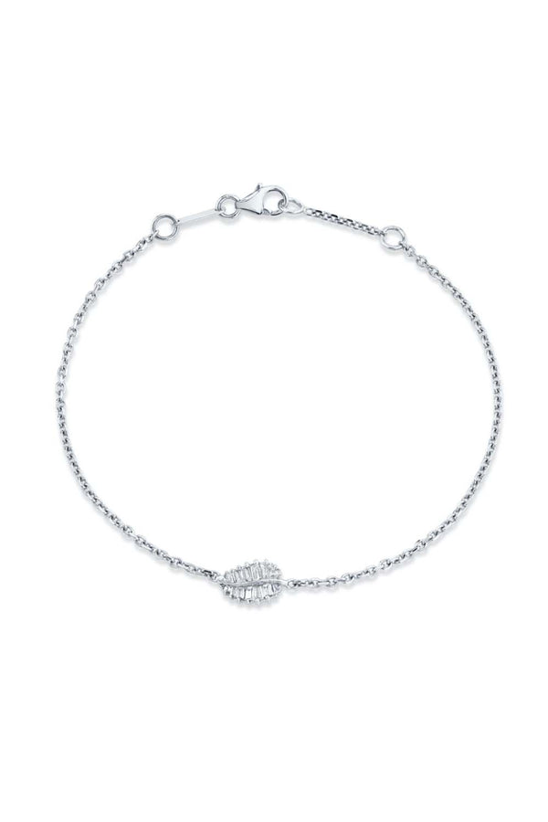 Palm Leaf White Gold Diamond Bracelet