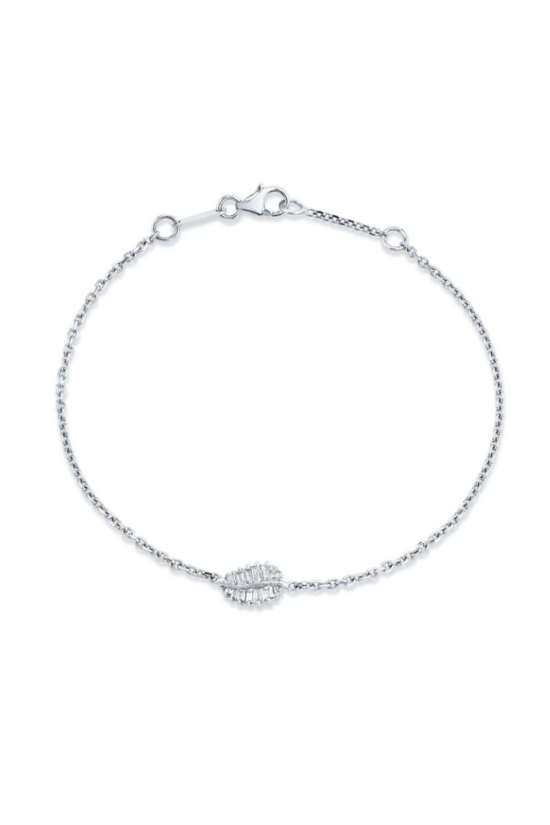 Palm Leaf White Gold Diamond Bracelet