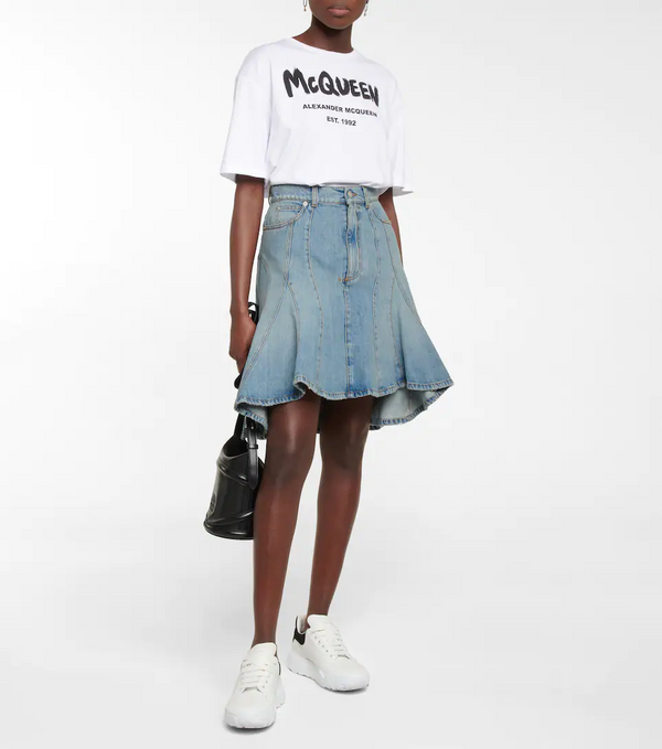 Panelled Denim Skirt
