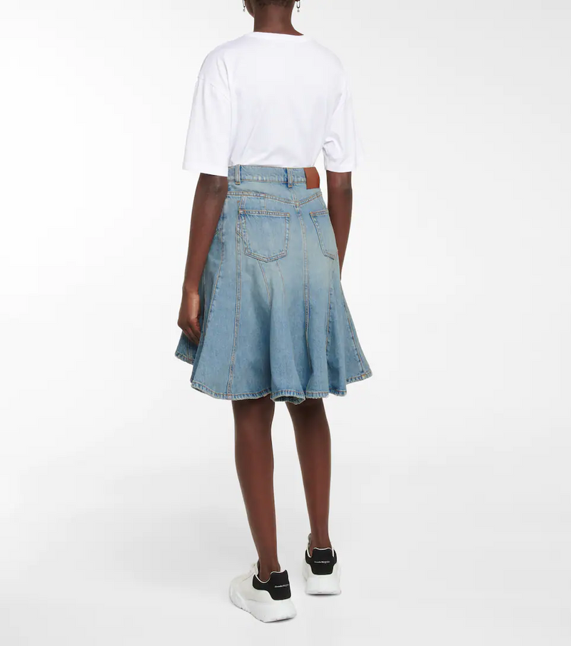 Panelled Denim Skirt