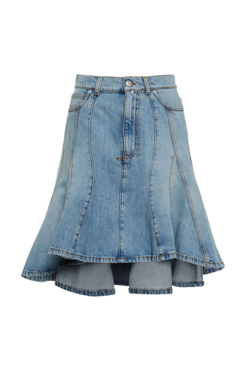 Panelled Denim Skirt