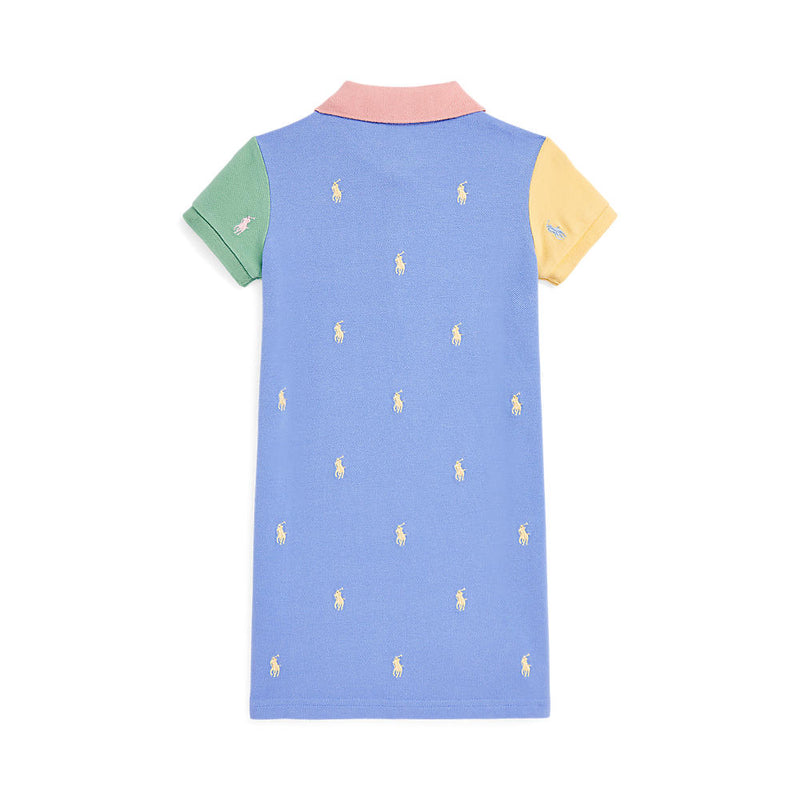 Colour-Blocked Pique Polo Dress