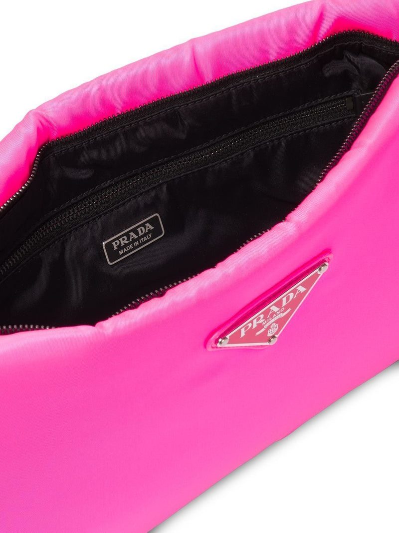 Prada neon-pink large nylon clutch large