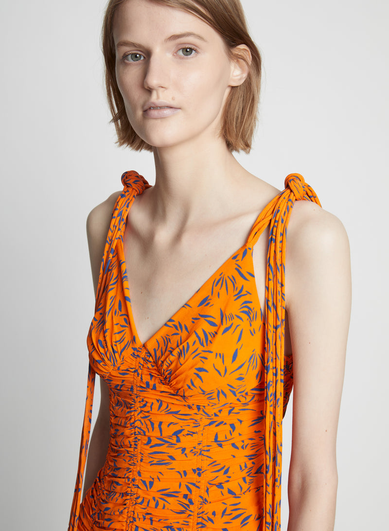 Printed Crepe De Chine Tank Dress