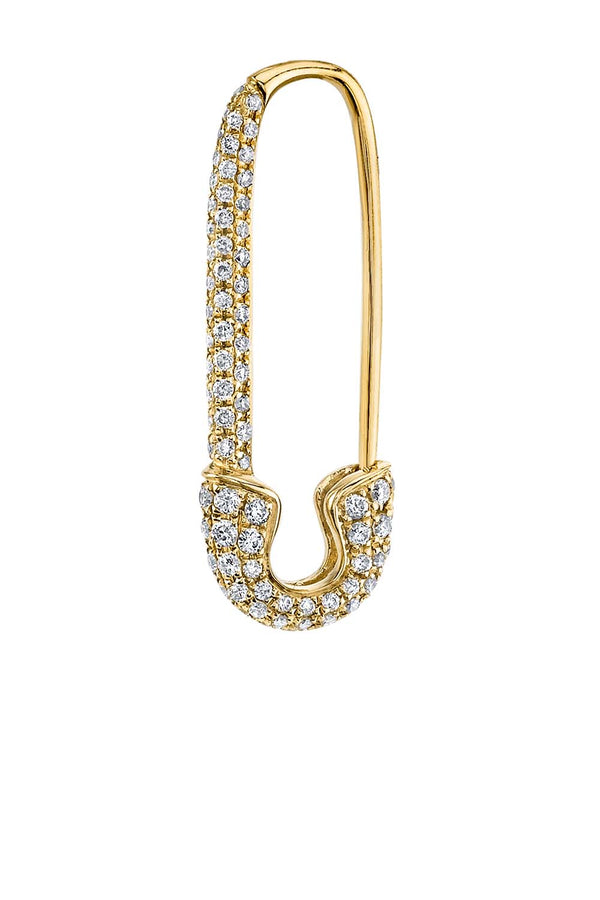Safety Pin 18-Karat Gold Diamond Earring