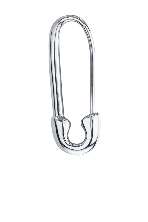 Safety Pin 18-Karat White Gold Earring