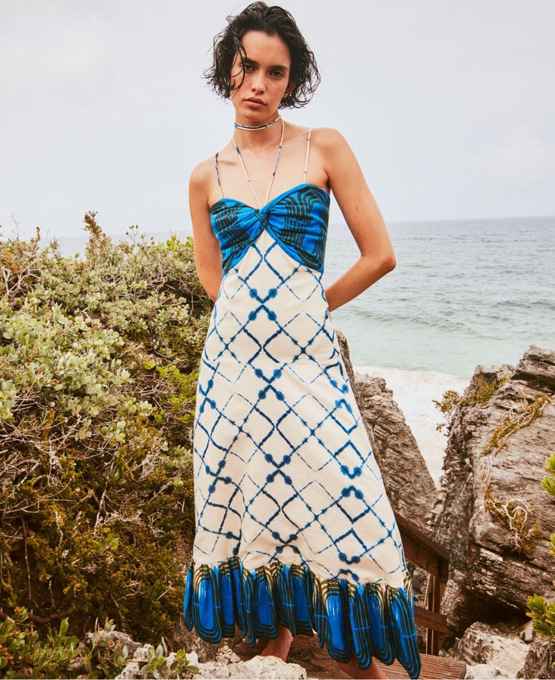 Nuri Linen-Cotton Midi Dress