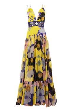 Lilibeth Floral Silk Maxi Dress