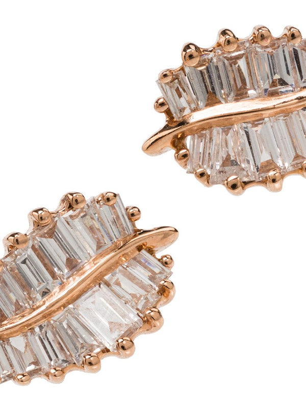 Small Palm Leaf 18-Karat Rose Gold Earrings