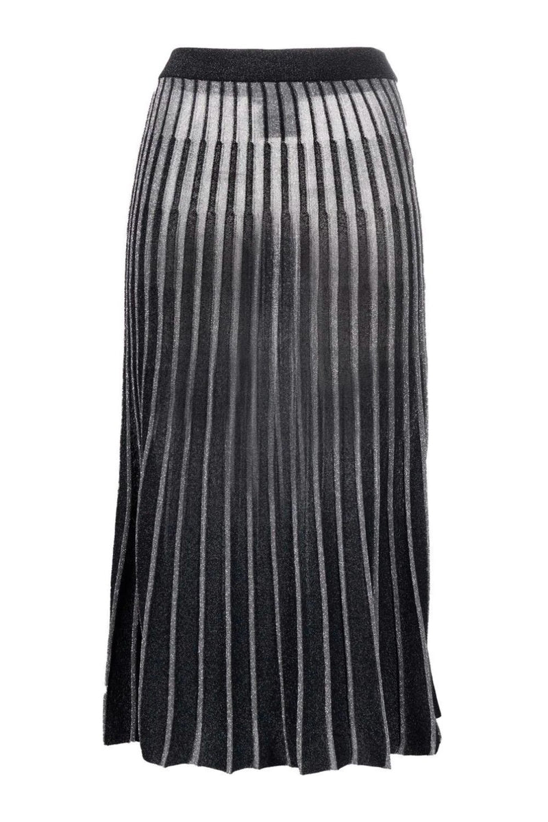 Metallic Thread Pleated Knit Skirt