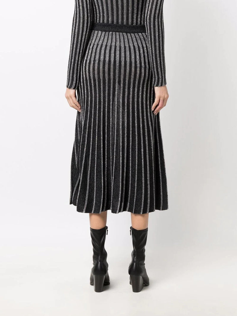 Metallic pleated knit sales skirt